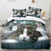 3D Printed Animal Cat Bedding Set Boys Girls Twin Queen Size Duvet Cover Pillowcase Bed Kids Adult Fashion Home Textileextile
