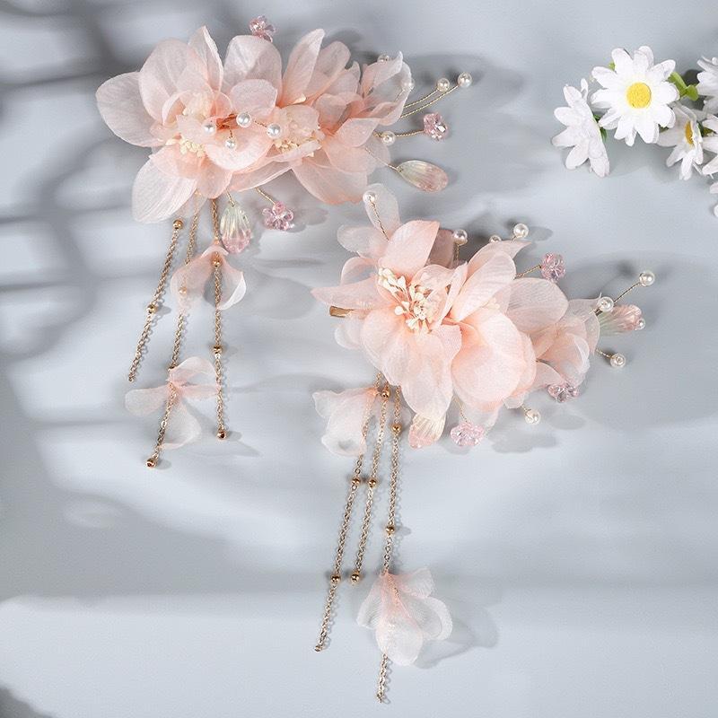 Заколки для волос в виде цветка, вилки, китайские аксессуары для волос ханьфу для женщин, вилка-шпилька ручной работы, винтажные свадебные украшения для волос в стиле ретро, короны для девочек и женщин