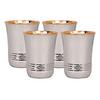 Steel Copper Glass Tumbler Set (Silver and Brown, 250 Ml Each) - 4 Pieces