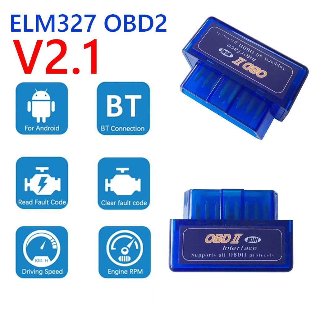 ELM327 V2.1 OBD2 Сканер для iOS Android Bluetooth-совместимый OBDII Считыватель кодов Автомобильный диагностический инструмент Проверка двигателя Детектор неисправностей