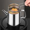 Oil Container 304 Stainless Steel with Basket Fine Mesh Strainer Kitchen
