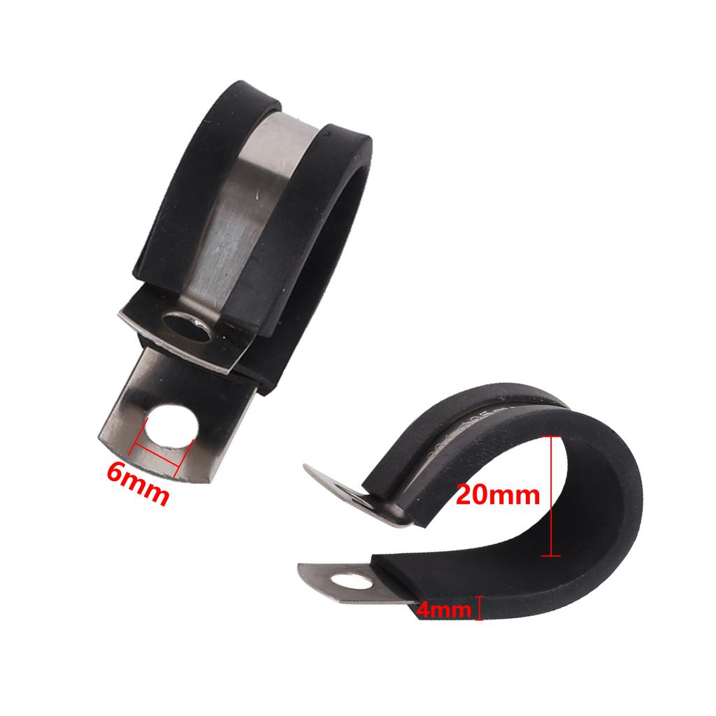 10Pcs Rubber Lined P Clips Wiring Hose Clamp Pipe Cable Mounting Fix Fasteners Hardware Electrical Fittings Water Pipe Bracket