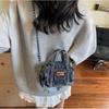 Street Style Denim Canvas Bag Large Capacity Solid Crossbody Bag Vintage Handbag  Students