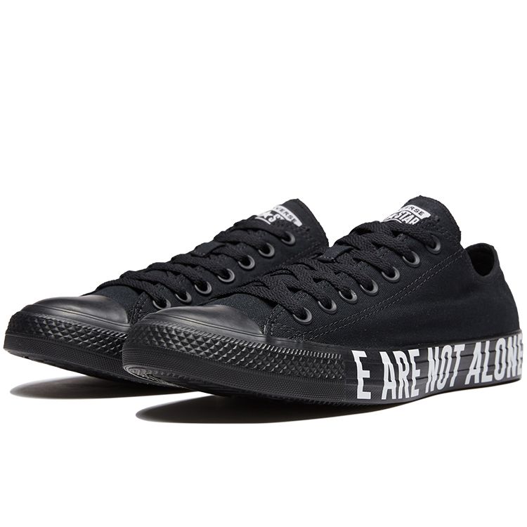 Converse Chuck Taylor All Star OX Удобные Модные Низкие Кеды из Канваса Унисекс Кроссовки Черные Белые 165382C