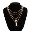 Starfish Bohemia Style Necklace Mulitlayer Pearl Beaded Necklace Clavicle Chain Women  Vacation