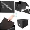 File Storage Box with Lid Hanging Office Document Organizer Metal Handle Legal Letter Size Foldable File Storage Bin
