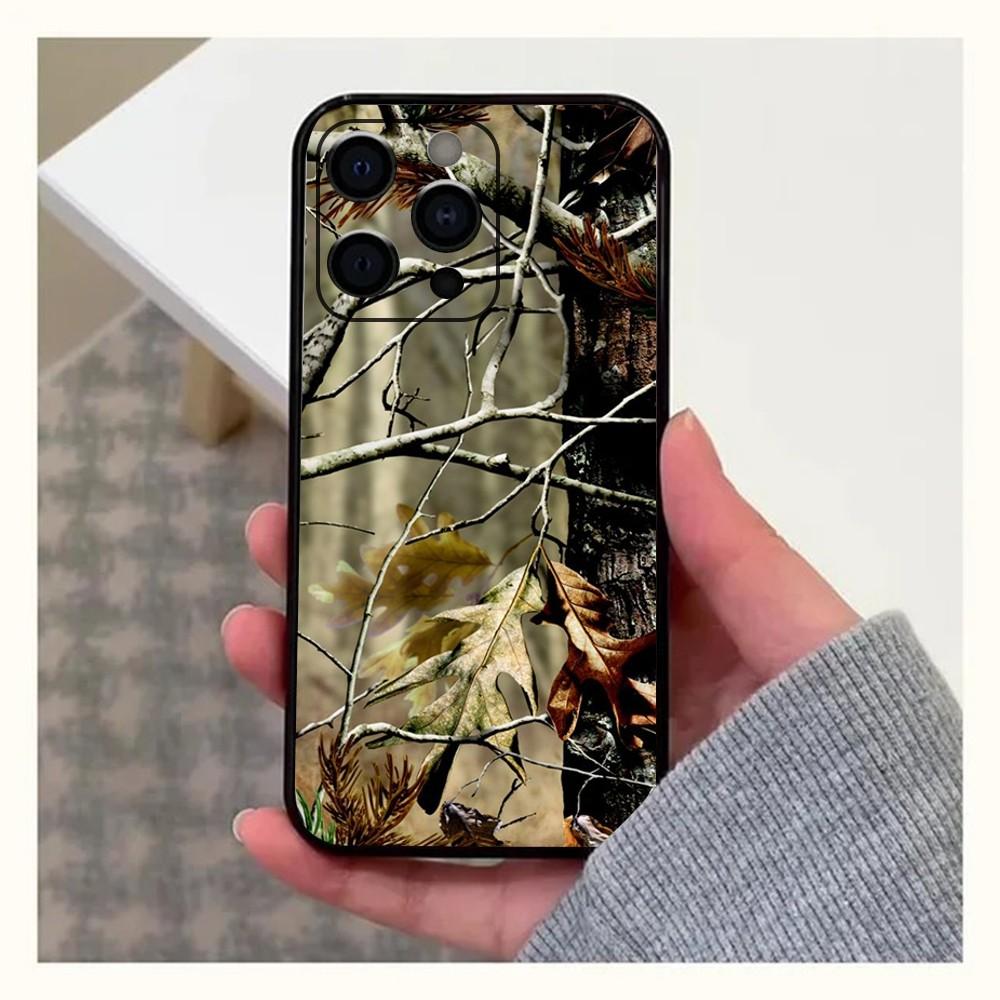 Camouflage Hunting Phone Case For Apple iPhone 15,14,13,12,11,Pro,X,XS,Max,XR,Plus,Mini Soft Black Cover
