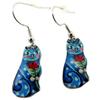 [P7001] - Blue 'Cats' Designer Earrings - 20x10 Mm