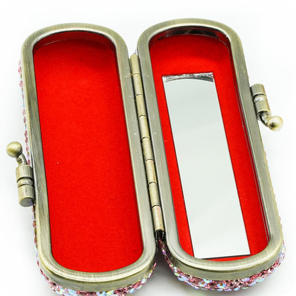 Shiny Storage Box For Lipsticks With Mirror And Soft Lining Lipsticks Case With Portable Luxury