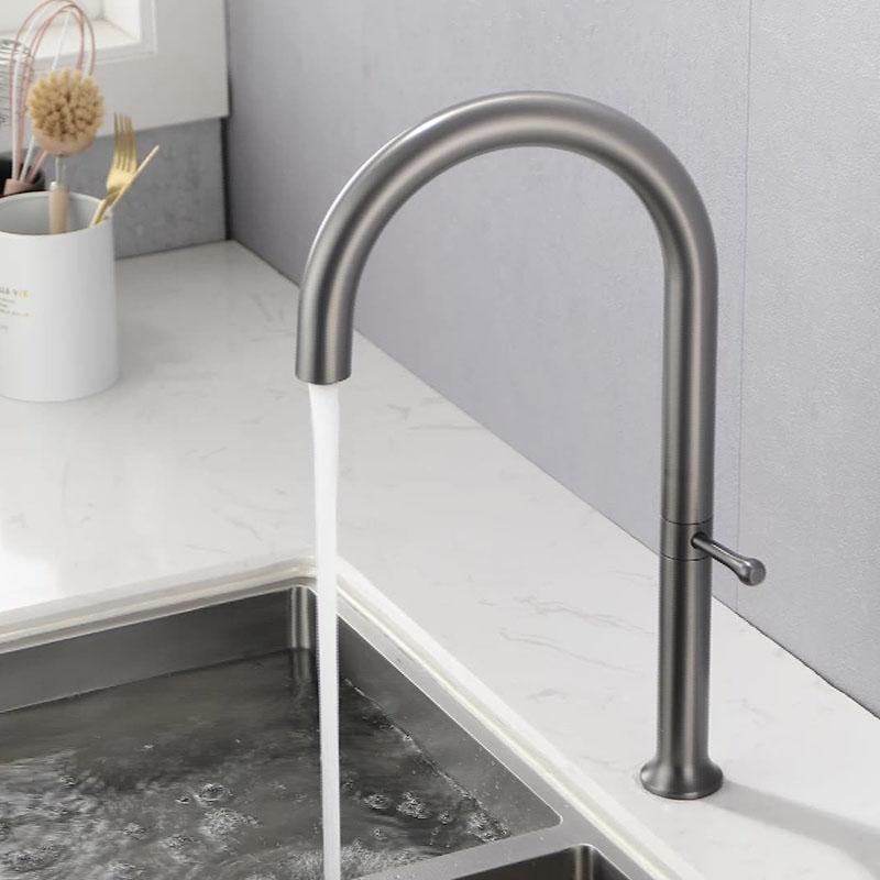 Nickel/Gun Grey/Brushed Gold Kitchen Sink Faucet 304 Stainless Steel 360 Degree Swivel Single Handle Kitchen Sink Basin Taps