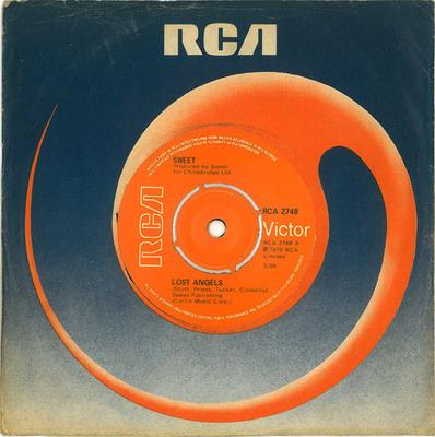 7-дюймовая пластинка SWEET - Lost Angels / Funk It Up RCA2748 RCA Victor 1976 UK Рок Б/У