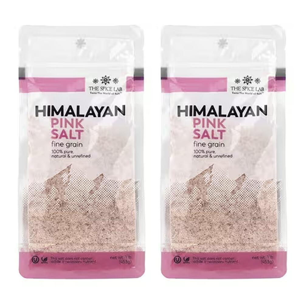 The Spice Lab Himalayan Pink Salt Fine Grain, 453g (1lb), 2-Pack