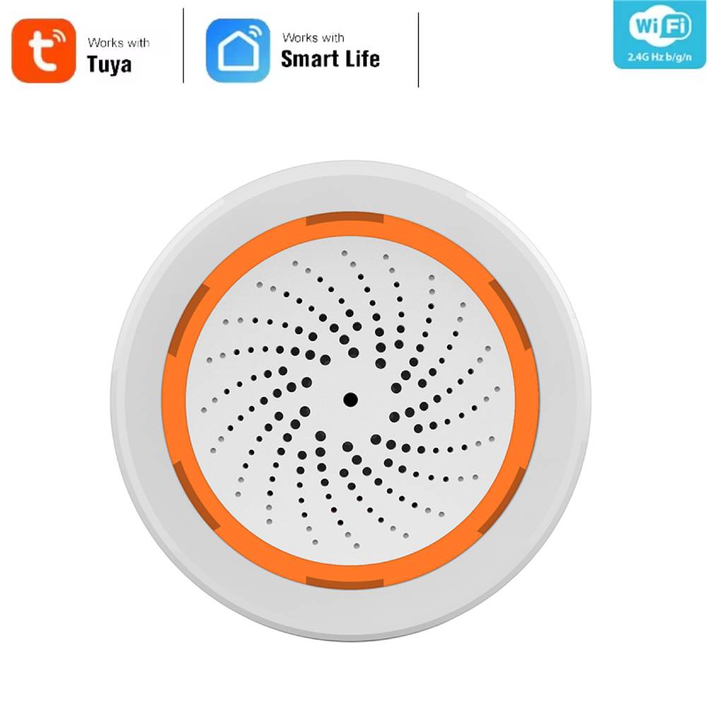 Tuya Zigbee Звуковой и световой датчик Умная сирена-сигнализация Для системы домашней безопасности Поддержка удаленного управления через приложение Работает с умным хабом TUYA