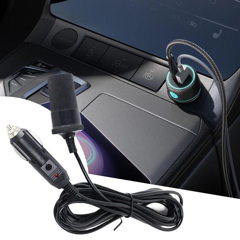 Car Outlet Adapter Cable 12-24V Car Socket Extension Cable 78.7in Automobile Plug Cable For Truck Tire Inflators Female Socket