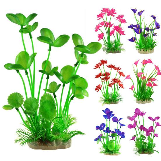 Искусственные водные растения с прочным основанием, реалистичные, экологически чистые, яркие, цветные, имитационные модели растений