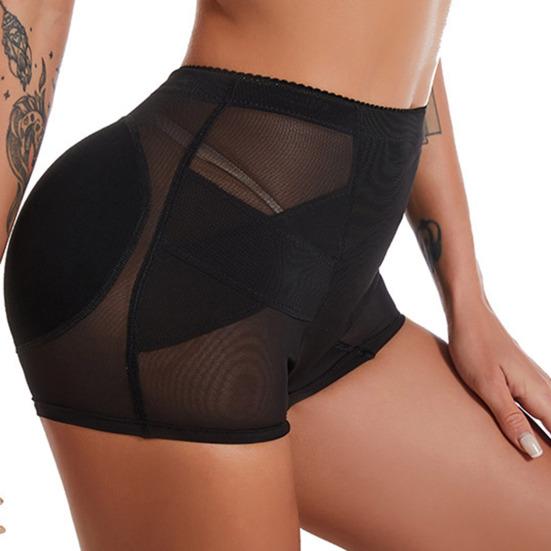 Женское нижнее белье для контроля живота с губчатой ​​подушечкой, подтягивающее ягодицы, стрейч, формирователь ягодиц, короткие трусики, корректирующее белье