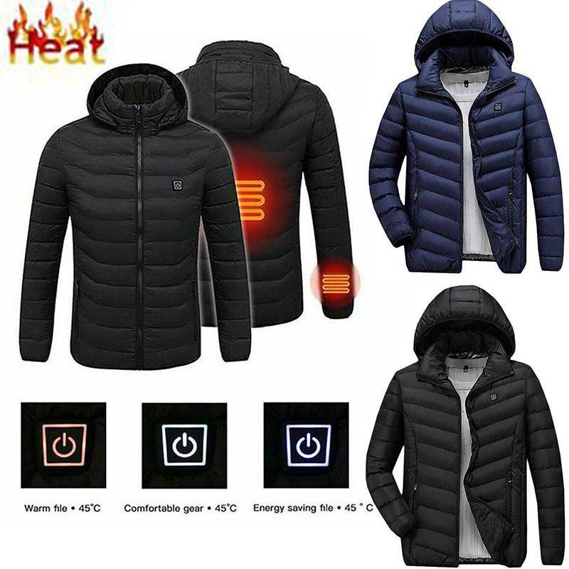 Thermal Winter Electric Usb Padded Coat Battery Heated Hoodie Jacket Warmer Body