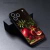 Милый чехол для телефона с гранатом для iPhone 17, 16, 15, 14, 13, 12, 11, Pro, Max, Plus, черный, противоударный, мягкая крышка