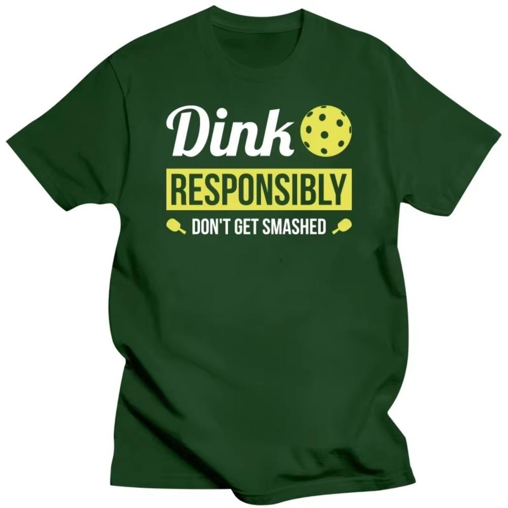 Винтажные футболки Dink Responsibly Funny Pickleball для мужчин, хлопковые футболки с круглым вырезом, футболки с коротким рукавом, идея для подарка, одежда