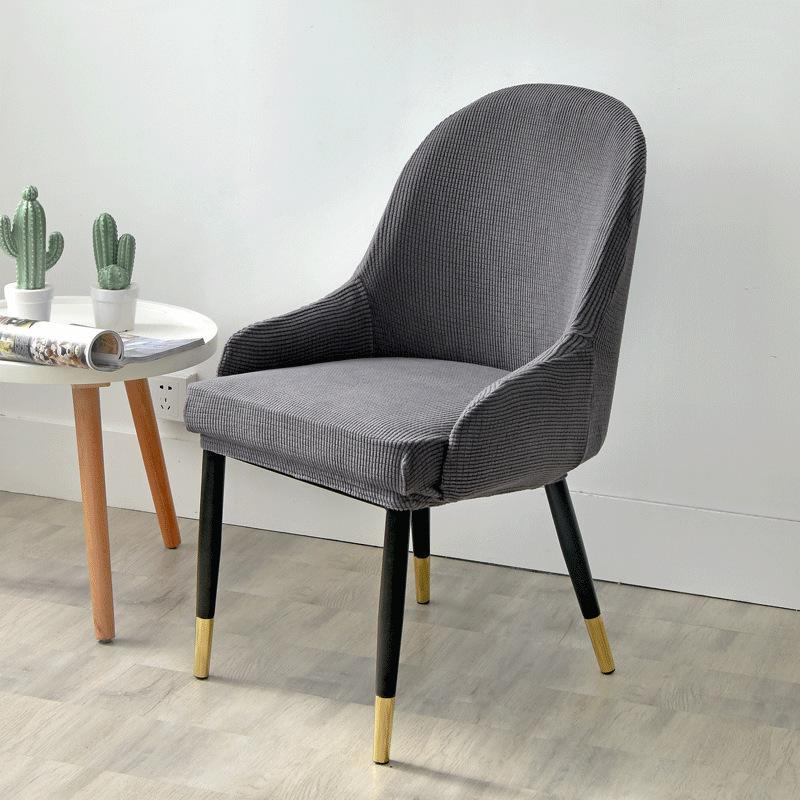 European-Style Universal Leather Dining Chair Cover with Curved Backrest, Thickened Design, and Household Stool Compatibility