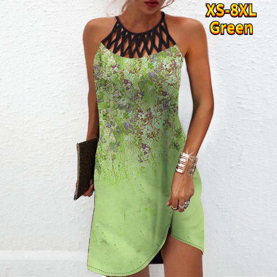 Летнее модное сексуальное платье без рукавов, мягкое повседневное платье с 3D дрожащим принтом, платье на бретельках без рукавов, летнее платье на подтяжках