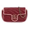 Gucci GG Marmont Золотой Логотип Color-Blocked Цепочка Наплечная Сумка Стеганая Кожаная Мини Женская Наплечная Сумка Красный Розовый 574969-1X5EG-6476