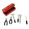 1Set Dollhouse Miniature Toolbox (Tool Box+6 Tools) Simulation Handmade Tools Sets Model Doll House Scene Decor Toys Accessories