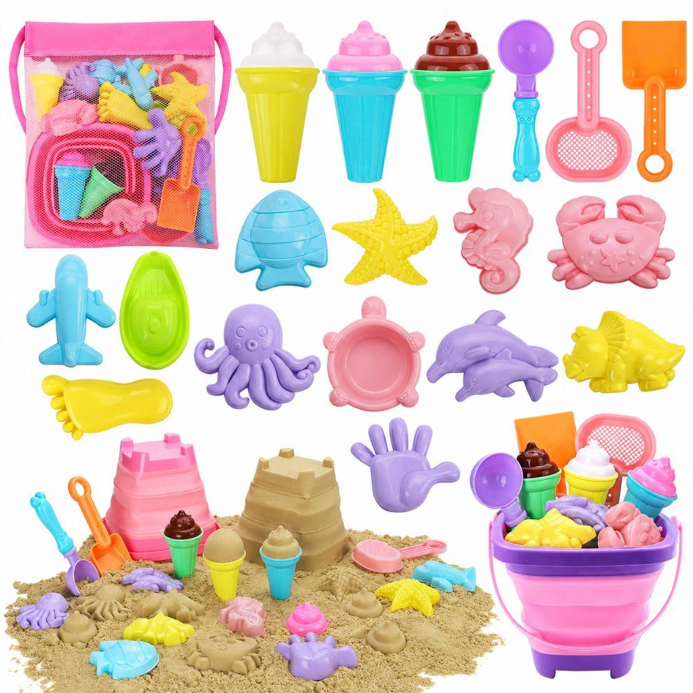 18/20/22/26PCS Mixed Shape Beach Toy Set Sand Model Sand Mold Toys Travel Sand Toys Travel Use