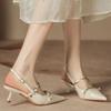 H968-5 New Summer Shoes Women's Skirt Fashionable Versatile Pointed Head Bag Head High Heels Thin Heel Sandals
