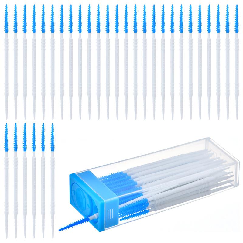 50 шт. двухсторонняя межзубная щетка для чистки между зубами, удлиненная массажная одноразовая силиконовая зубочистка