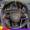 Для Cadillac XT5 XTS SRX CT6 Ручная прошивка Нескользящая Черная замша Углеродное волокно Чехол на руль автомобиля