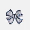 Women Brooch Bow Shape Rhinestone Anti-slip Wear-resistant Suit Coat Collar Hat Scarf Decoration Clothes Pin Prom Party Garment Jewelry