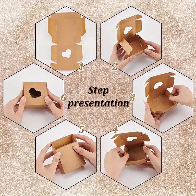 WTEMPO Heart-Shaped Clear Window Paper Gift Boxes Perfect for DIY Crafts & Trinket Packaging Birthday Wedding Party Decor Treat Boxes