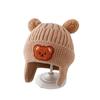 Winter Baby Beanie Hat With Earflap Fur Ball Winter  Woolen Knitted Hats For Kids Outdoor Warm Girls Boys Ear Protection Cap