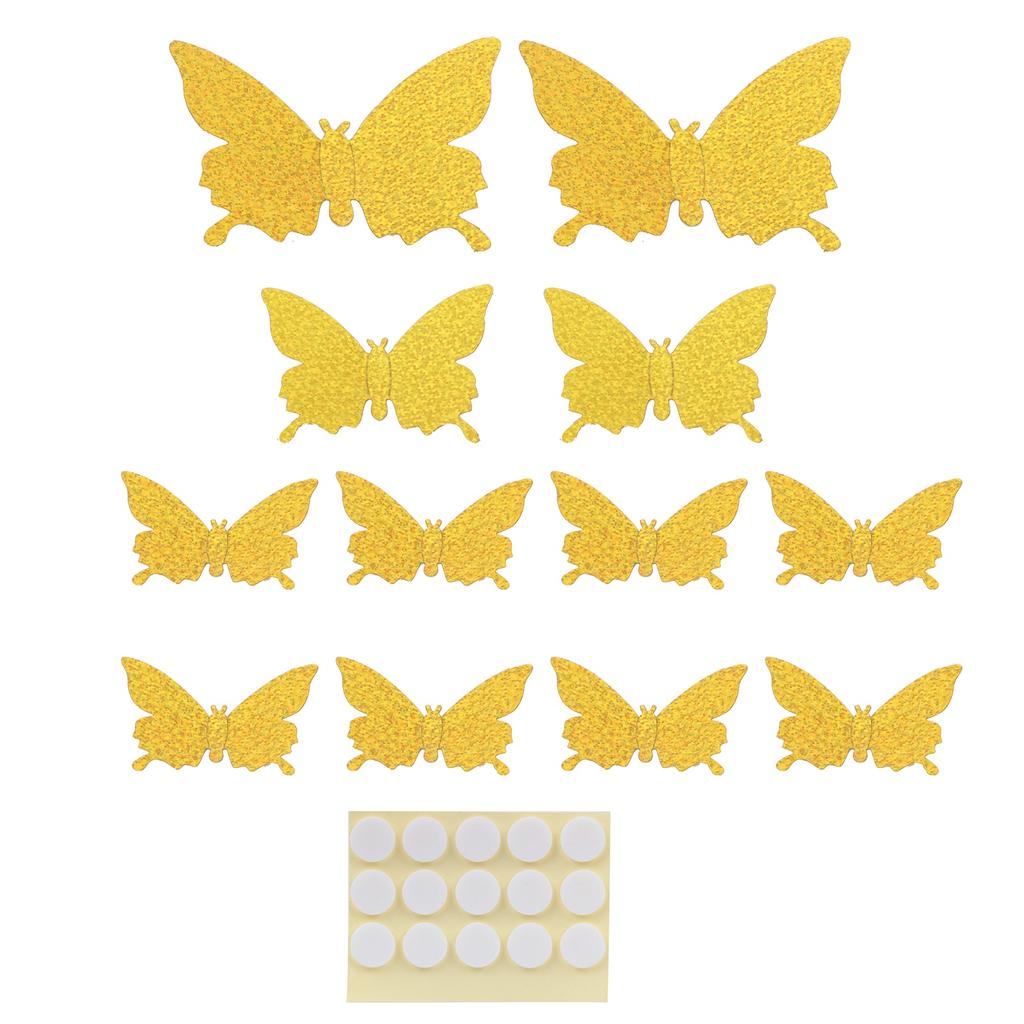 12Pcs/Set 3‑Dimensional Sticker Simulation Flash Wallpaper Living Room Wedding Wall Art for Home