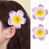 2Pcs Plumeria Flower Hairpin Non-slip Colorful Side Clips Decorative Plastic Hair Accessories for Women Girls
