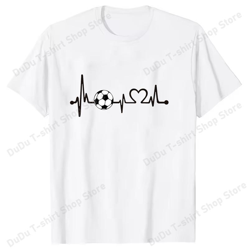 Fashion Heartbeat Football Print Short Sleeve Unisex Women Summer Cool Casual Outdoor T Shirts Tops 2026 Football Fan T Shirts