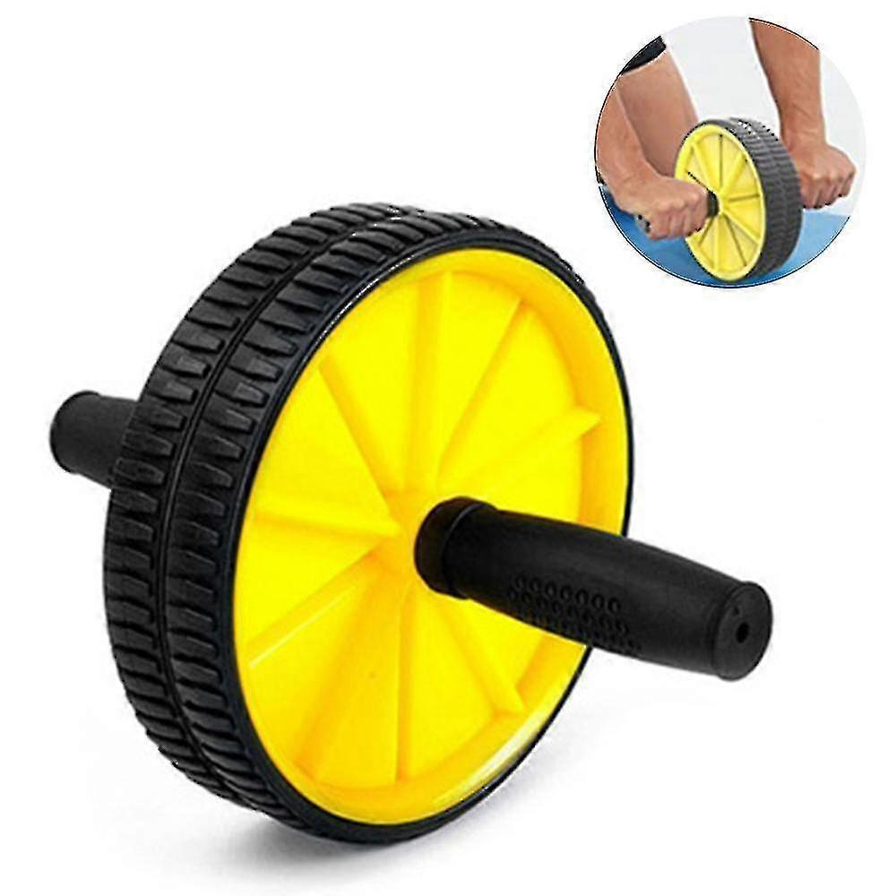 Yellow smart double wheel fitness ab roller women home gym workout core z66107