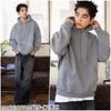 WEGO Large Solid Color Gray Web Pullover Plus Clothes Men's Fleece-Lined Hoodie, Sonata, Exclusive, Sweatshirt, Loungewear, Sizes, Gift, Winter/Autumn
