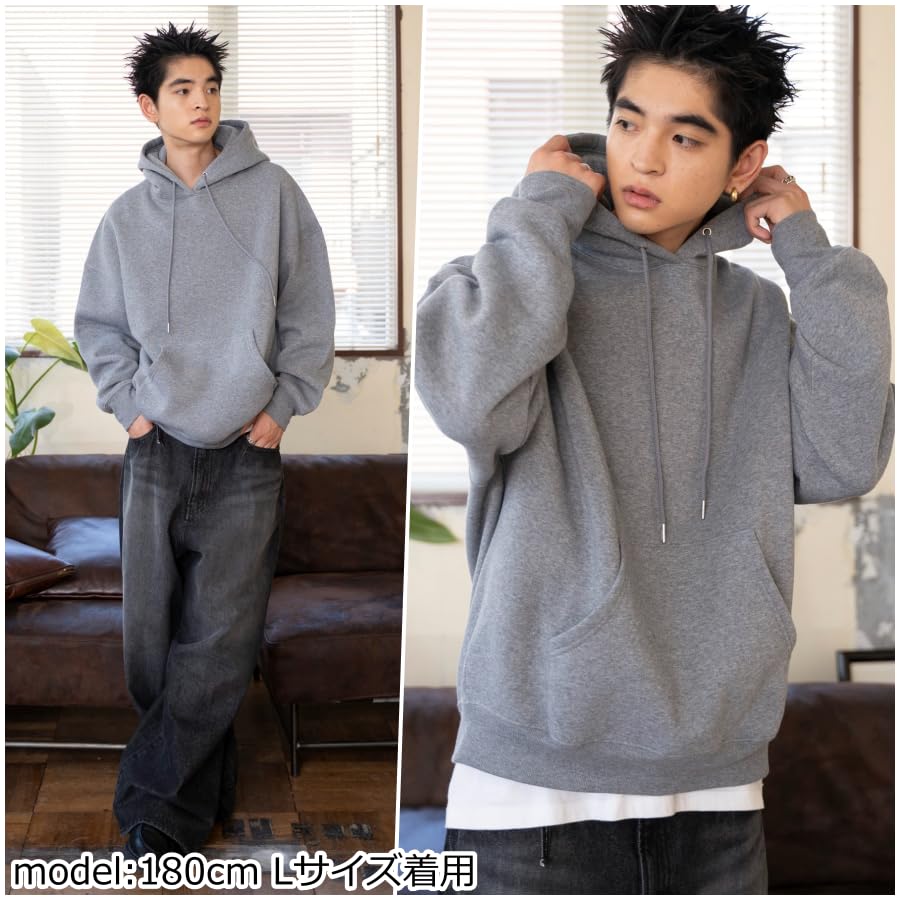 WEGO Large Solid Color Gray Web Pullover Plus Clothes Men's Fleece-Lined Hoodie, Sonata, Exclusive, Sweatshirt, Loungewear, Sizes, Gift, Winter/Autumn