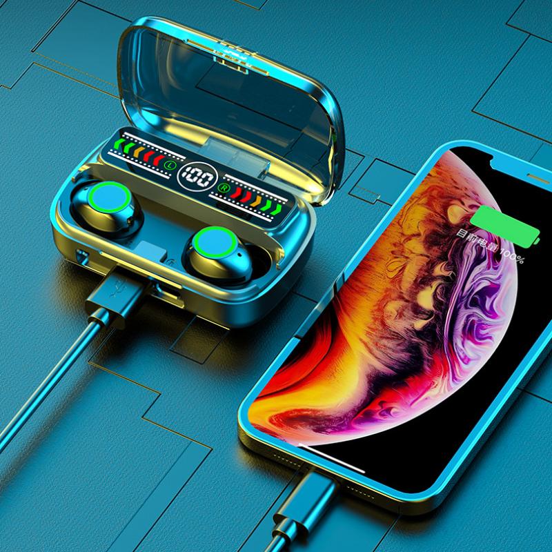 Новая Bluetooth-гарнитура M100 с большим экраном, бегущей лошадью, лампой, цифровым дисплеем и мобильным источником питания с цифровым дисплеем, спортивные наушники-вкладыши