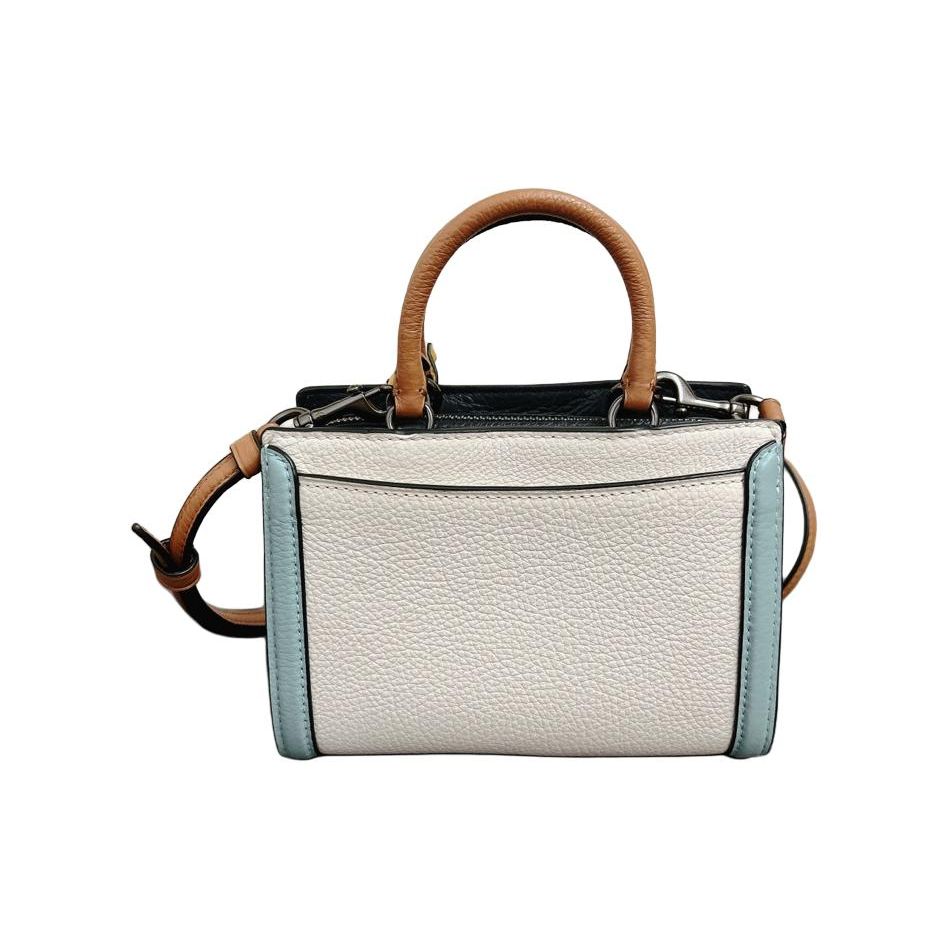 Coach Zoe 16 Сумка-тоут из кожи с цветовыми блоками, сумка через плечо, мини-сумки для женщин 1426-QBCAH