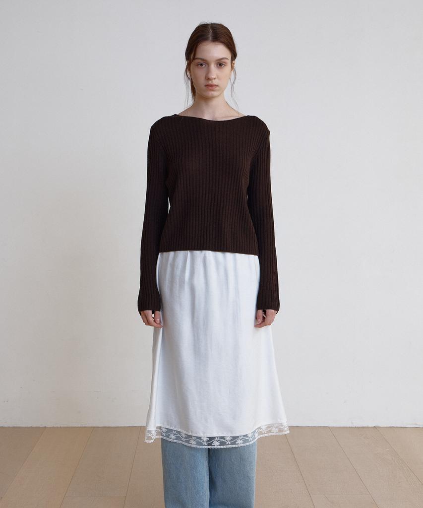 BUT'TON Boat Neck Golgi Knit (Brown)