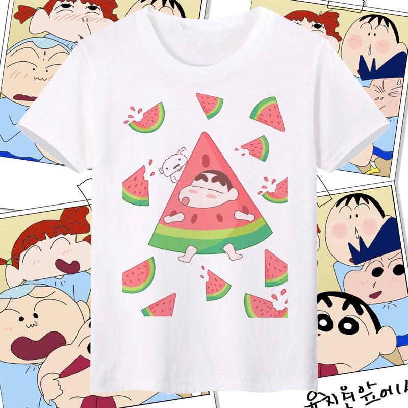 Crayon Shin Chan All Characters Print T Shirt Unisex Women Cute Cartoon Casual Short Sleeve Anime Tee Top