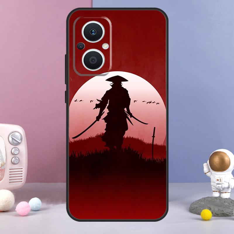 Япония Ниндзя Самурай Красное Солнце Чехол Для OPPO Reno 11 F 12F 13F 14F 10 12 13 14 Pro 7 8 Lite OPPO Find X9 X6 X5 X8 Pro Чехол