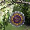 3D Metal Wind Spinner Colorful Mandala Flower Design for Indoor Outdoor Decor Dynamic Yard Art Christmas Thanksgiving Hanging Decoration
