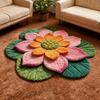 Yousheng Floral Plush And Diatomaceous Earth Floor Mat 3D Flower Optical Illusion Rug Non-Slip Absorbent Diatomite Bath Mat for Room Bedroom Entrance