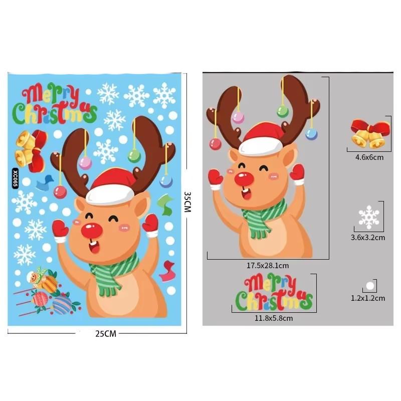 Рождественские наклейки на окна Санта-Клаус Снежинка DIY Наклейка на стену 2025 Рождественские украшения для дома Новогодние украшения Подарок
