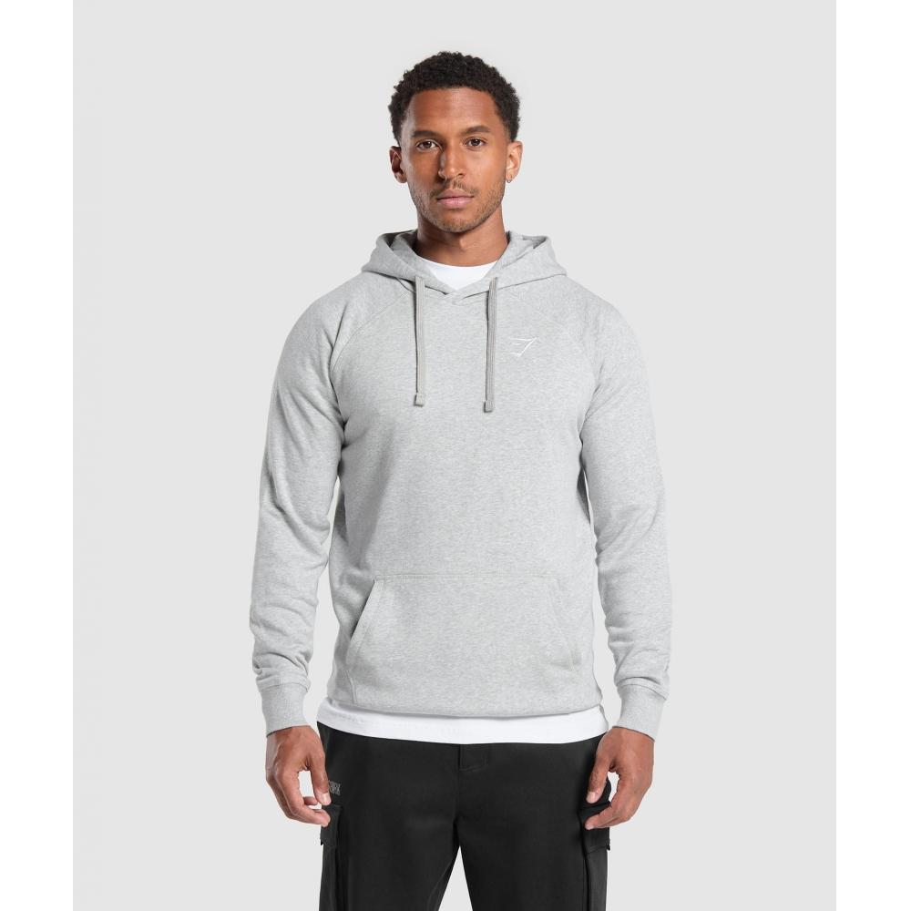 Gymshark Crest Hoodie Light Grey Marl A2a4g Gbfg