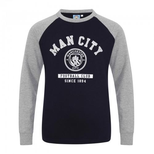 Manchester City FC Boys Crest Long-Sleeved T-Shirt